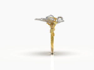 Flower ring 3D print model Modello di stampa 3D