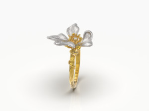 Flower ring 3D print model Modello di stampa 3D