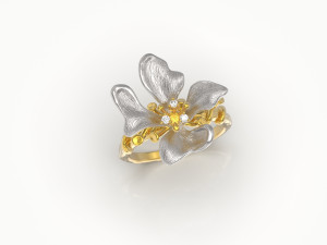 Flower ring 3D print model Modello di stampa 3D