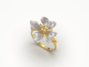 Flower ring 3D print model Modello di stampa 3D