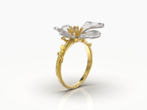 Flower ring 3D print model Modello di stampa 3D