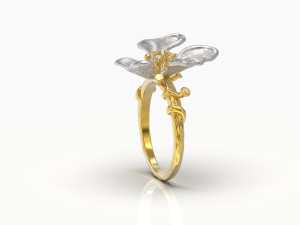 Flower ring 3D print model Modello di stampa 3D
