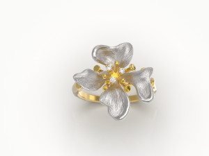 Flower ring 3D print model Modello di stampa 3D