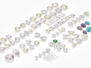 Different gems cut set 77 items 3D Model