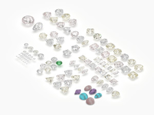 Different gems cut set 77 items 3D Model