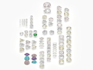 Different gems cut set 77 items 3D Model