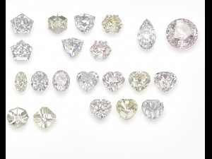 Different gems cut set 77 items 3D Model