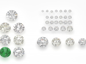 Different gems cut set 77 items 3D Model