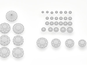 Different gems cut set 77 items 3D Model