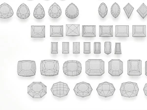 不同宝石切工套装 77 件 3D 模型