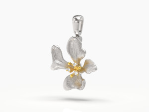 Flower pendant 3D print model Modèles 3D en vedette