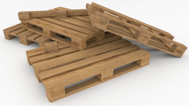 Wooden pallet 3D Модель .c4d .max .obj .3ds .fbx .stl .blend 