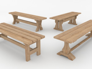 Bench wooden 3D Модель