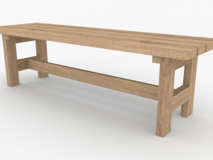 Bench wooden 3D-Modell
