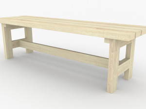 Bench wooden 3D-Modell