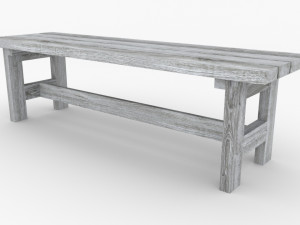 Bench wooden 3D-Modell