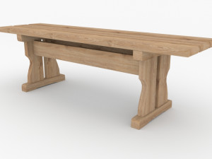 Bench wooden 3D-Modell