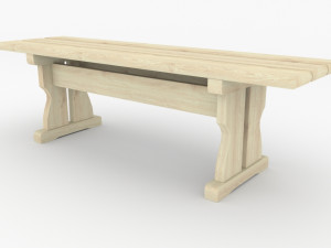 Bench wooden 3D-Modell