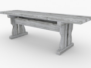 Bench wooden 3D-Modell