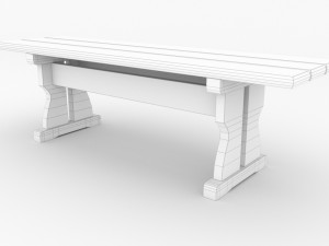 Bench wooden 3D-Modell