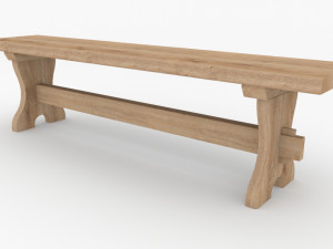 Bench wooden 3D-Modell