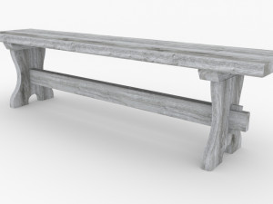 Bench wooden 3D-Modell
