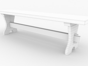 Bench wooden 3D-Modell