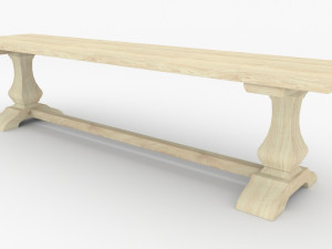 Bench wooden 3D-Modell