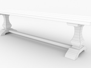 Bench wooden 3D-Modell