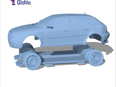 Audi A3 S-Line - Includes Wall Bracket 3D 打印模型