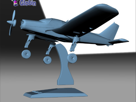 Piper PA-28 Archer 2 Airplane - Includes base support Modello di stampa 3D