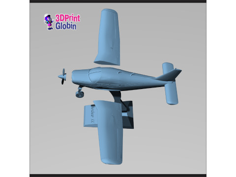 Piper PA-28 Archer 2 Airplane - Includes base support Modello di stampa 3D