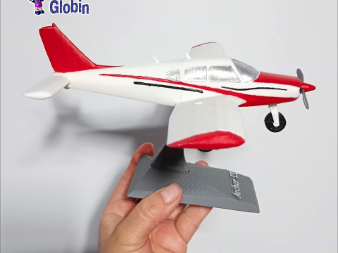 Piper PA-28 Archer 2 Airplane - Includes base support Modello di stampa 3D