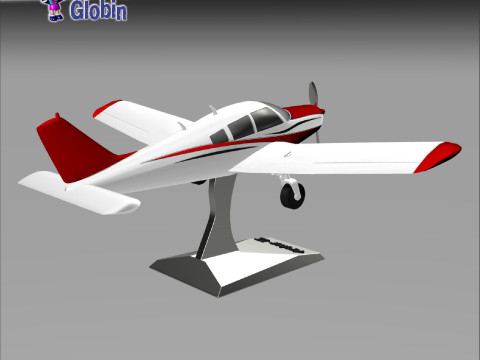 Piper PA-28 Archer 2 Airplane - Includes base support Modello di stampa 3D