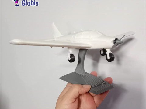 Piper PA-28 Archer 2 Airplane - Includes base support Modello di stampa 3D