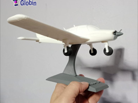 Piper PA-28 Archer 2 Airplane - Includes base support Modello di stampa 3D