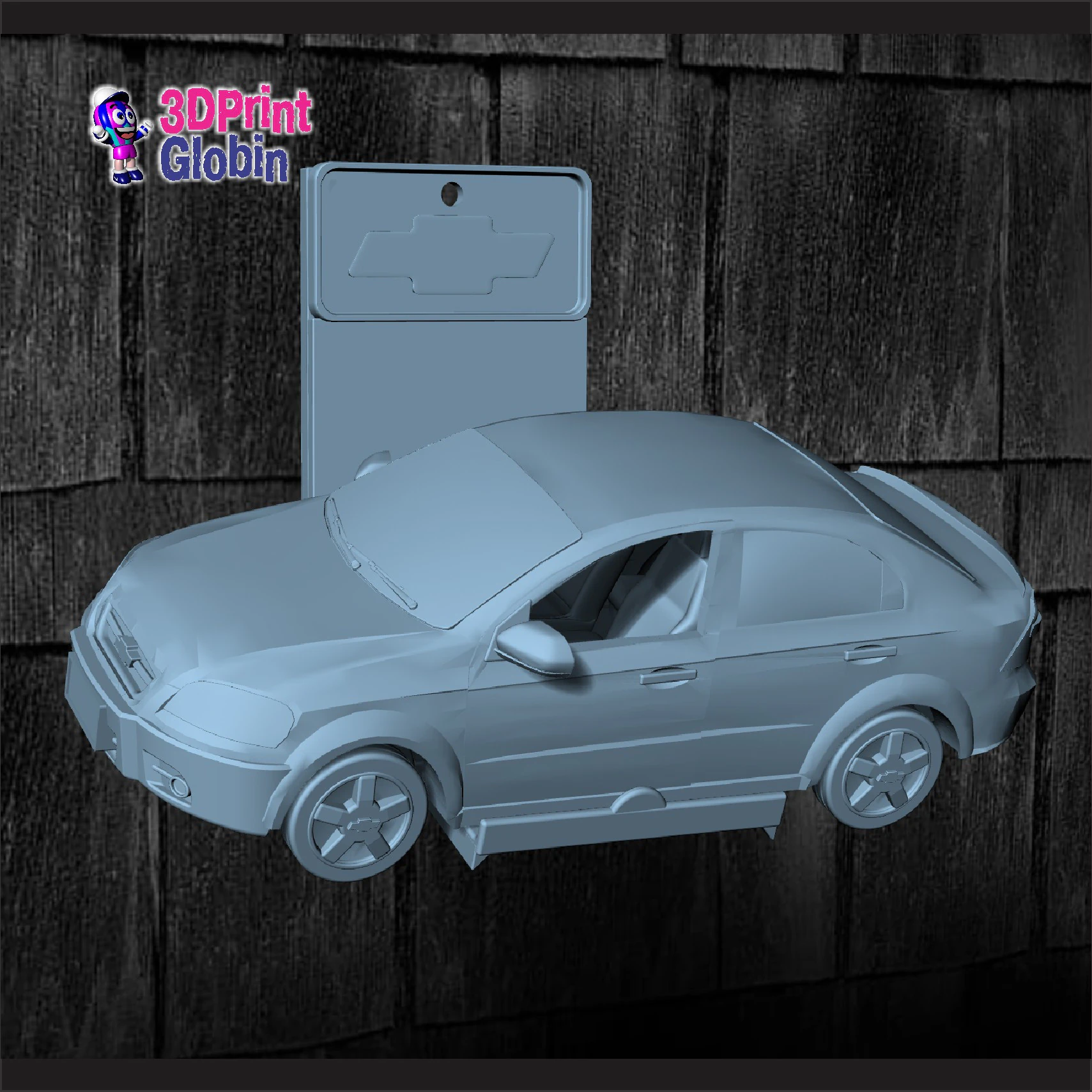 Chevrolet Aveo Emotion Limousine &ndash; inklusive Wandhalterung 3D Druckmodell .c4d .max .obj .3ds .fbx .stl .blend 