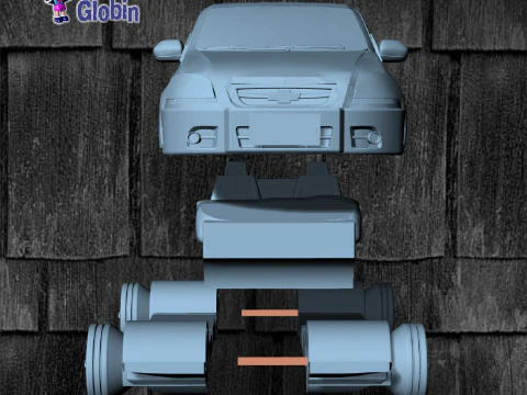 Chevrolet Aveo Emotion Limousine &ndash; inklusive Wandhalterung 3D Druckmodell