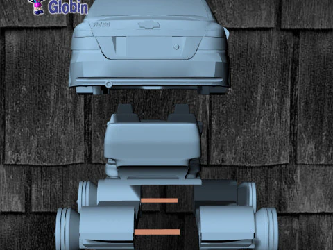 Chevrolet Aveo Emotion Limousine &ndash; inklusive Wandhalterung 3D Druckmodell
