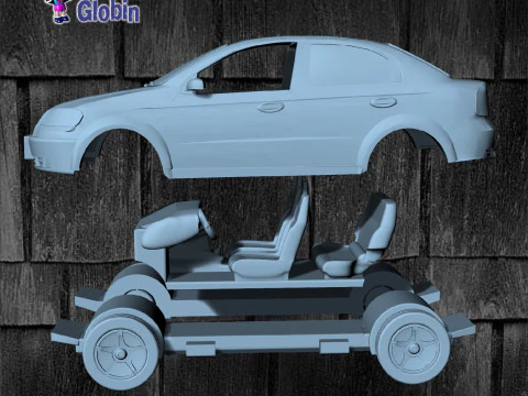 Chevrolet Aveo LS 16 - Incluye Soporte de Pared 3D Print Model