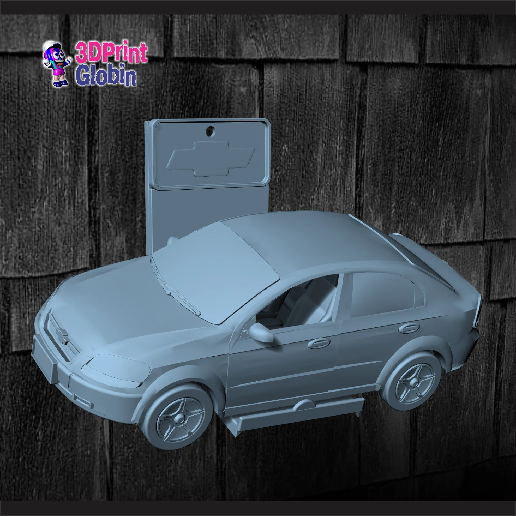 Chevrolet Aveo LS 16 - Incluye Soporte de Pared 3D Print Model .c4d .max .obj .3ds .fbx .stl .blend 