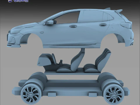 Chevrolet Onix RS Turbo - Incluye Soporte de pared 3D Print Model