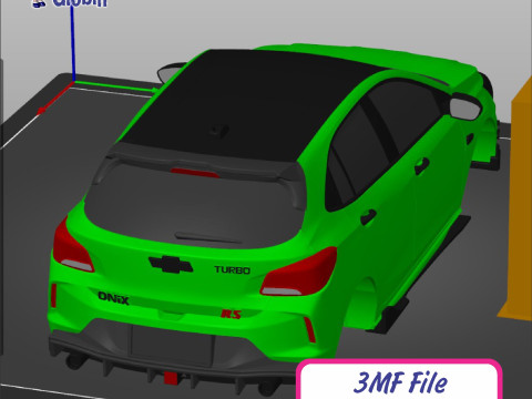 Chevrolet Onix RS Neon - Includes Wall Mount Modelo de Impressão 3D