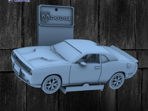 Dodge Challenger SRT8 - Includes Wall Bracket 3D Print Model