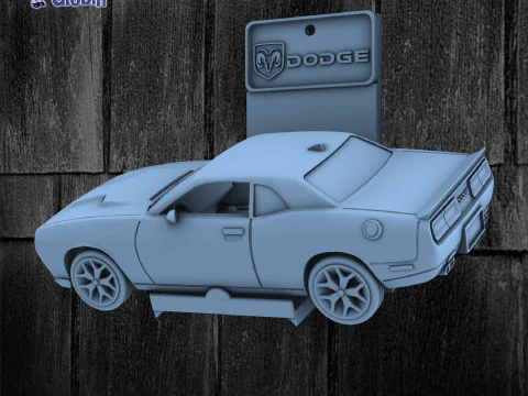 Dodge Challenger SRT8 - Includes Wall Bracket 3D Print Model
