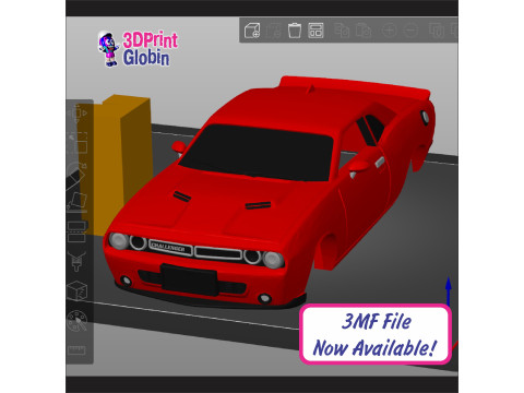 Dodge Challenger SRT8 - Includes Wall Bracket 3Dプリントモデル
