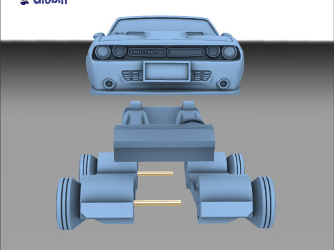 Dodge Challenger SRT8 - Includes Wall Bracket 3Dプリントモデル