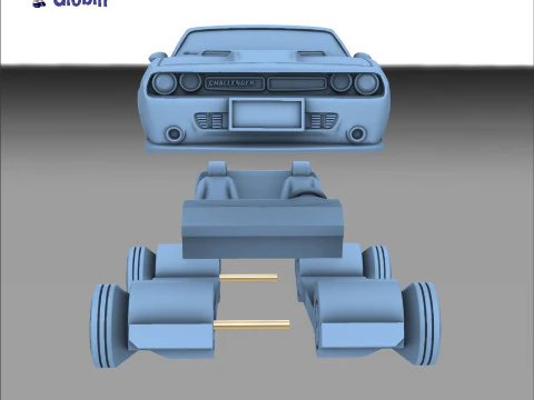 Dodge Challenger SRT8 - Includes Wall Bracket 3D Print Model