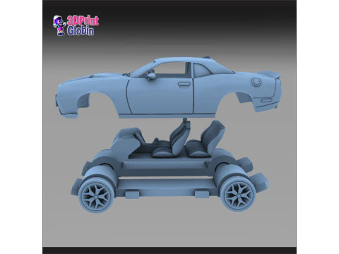 Dodge Challenger SRT8 - Includes Wall Bracket 3D Print Model