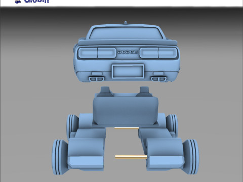 Dodge Challenger SRT8 - Includes Wall Bracket 3Dプリントモデル
